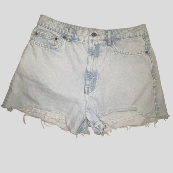 Womens Zara Light Wash High Waisted Jean Shorts Size 10 - Picture 1 of 5